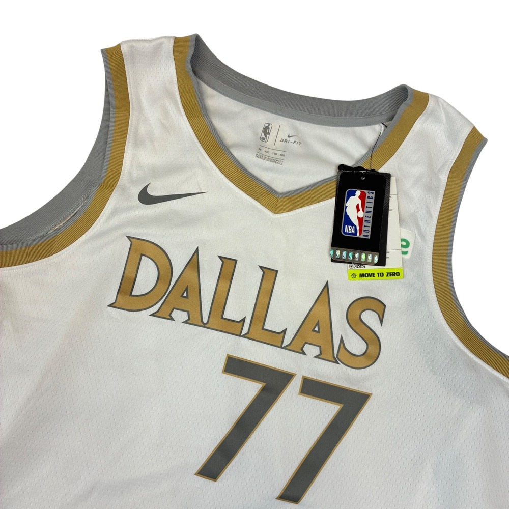 Nike Dallas Mavericks Luka Doncic 77 Jersey Mens 56 XXL‎ White City Edition New